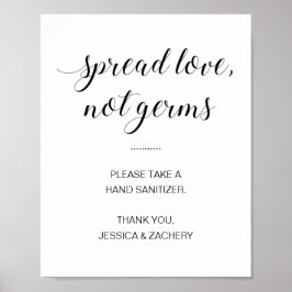 Spread-Liebe nicht Keime Hand Sanitäter Hochzeit Poster