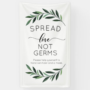Spread Liebe Not Germs Watercolor Green Banner