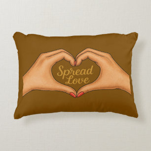 Spread Love Herz Hände Gold Zitat – Kissen
