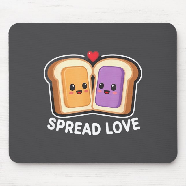 Spread Love Peanut Butter And Jelly Valentine Desi Mousepad (Vorne)