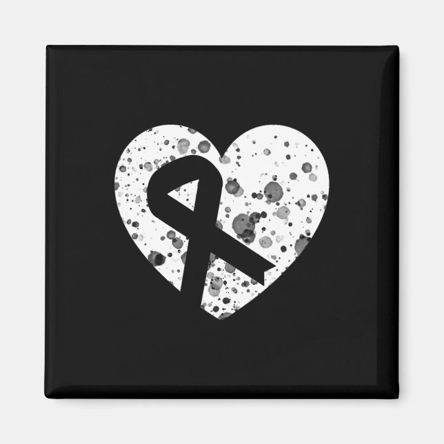 Spread Love With Graphic Heart And Ribbon Cancer  Magnet (Vorne)