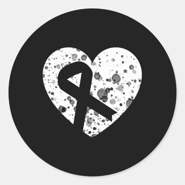 Spread Love With Graphic Heart And Ribbon Cancer  Runder Aufkleber (Vorderseite)