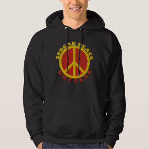 Spread Peace Not Fee Peace Symbol Gelb Rot Hoodie