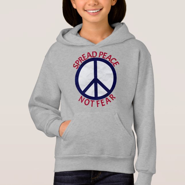 Spread Peace Not Fee Symbol Blue Red Hoodie (Vorderseite)