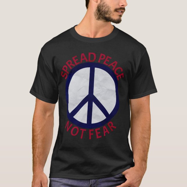 Spread Peace Not Fee Symbol Blue Red T-Shirt (Vorderseite)