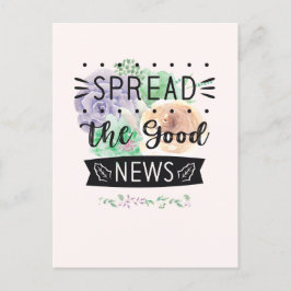 Spread the Good News Floral Postcard Feiertagspostkarte