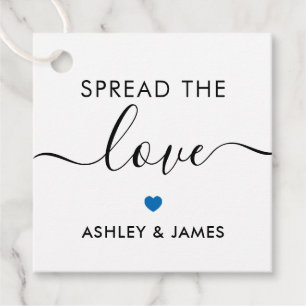 Spread the Liebe Tag, Wedding Gift Tag, Blue Geschenkanhänger
