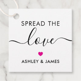 Spread the Liebe Tag, Wedding Gift Tag, Fuchsia Geschenkanhänger