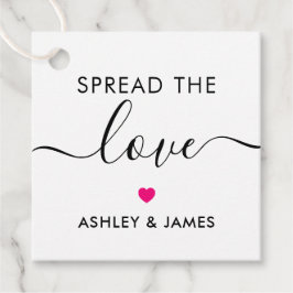 Spread the Liebe Tag, Wedding Gift Tag, Hot Pink Geschenkanhänger