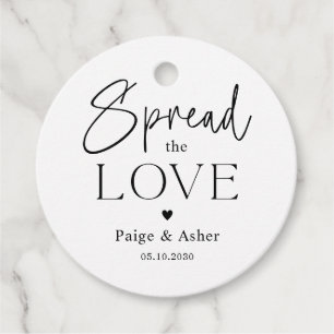 Spread the Liebe Wedding Bridal Gefallen Tags Geschenkanhänger