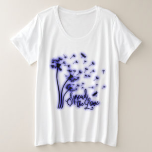 Spread The Love Dandelions and Dragonflies Große Größe T-Shirt