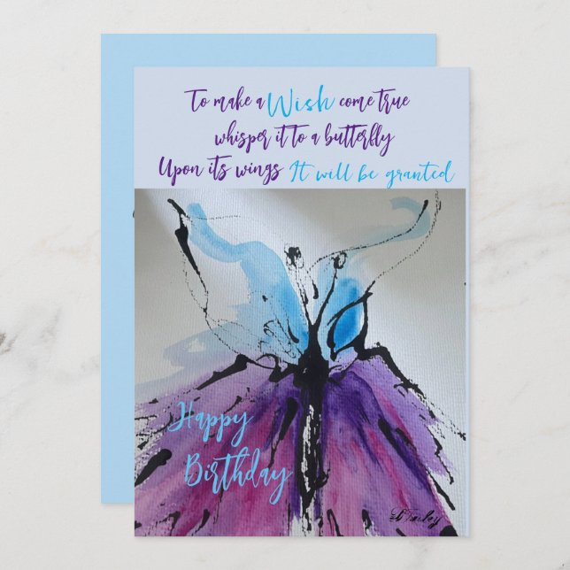 Spread your Wings card Mitteilungskarte (Vorne/Hinten)