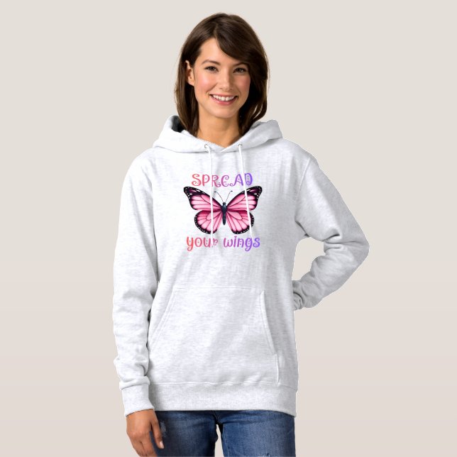Spread Your Wings – Inspirational Butterfly  Hoodie (Vorne ganz)