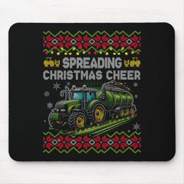 Spreading Christmas Cheer Farming Tractor Ugly Swe Mousepad (Vorne)