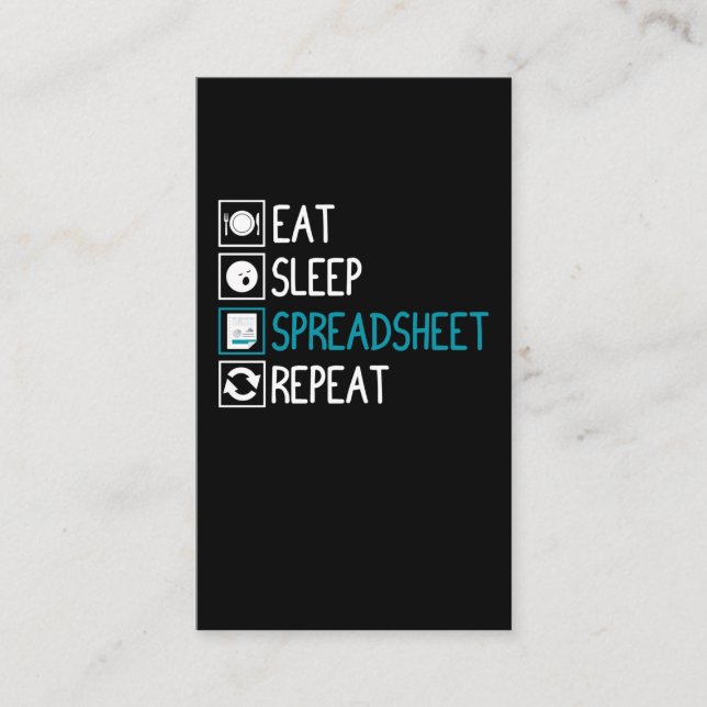 Spreadsheet Accountant Tax Auditor Bookkeeping Visitenkarte (Vorderseite)