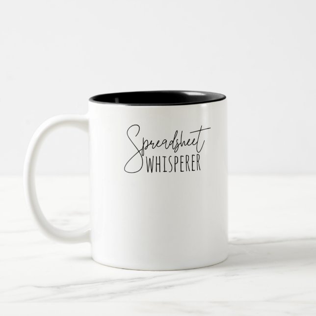 Spreadsheet Whispere Zweifarbige Tasse (Links)