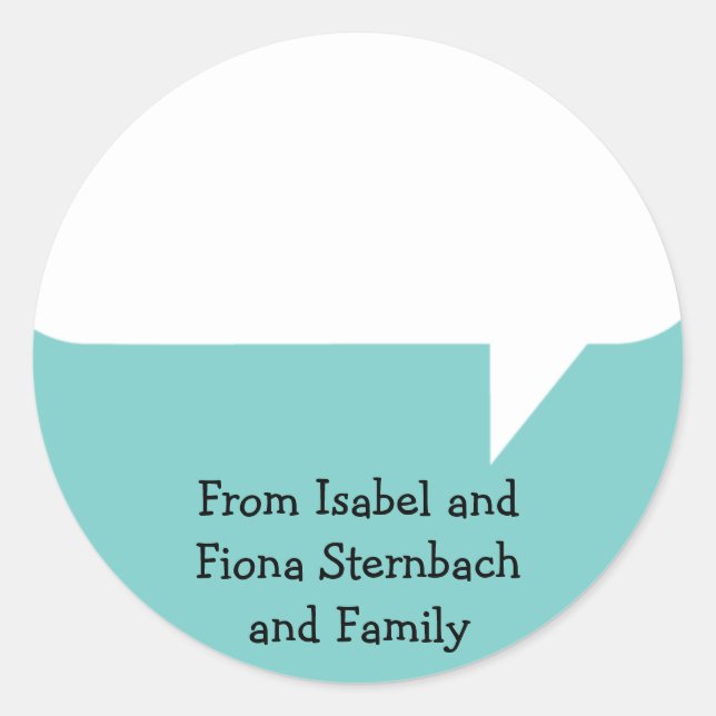 Sprechblase-Aufkleber Runder Aufkleber (Vorderseite)