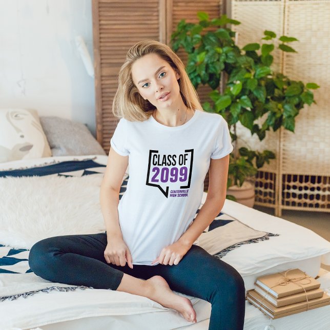 Sprechblase für lila Klassenjahr T-Shirt (Von Creator hochgeladen)