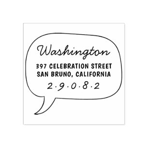 Sprechblase Zeichnend Rücksendeadresse für Familie Gummistempel