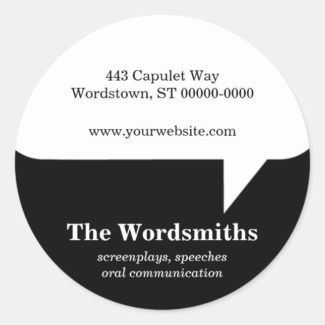 Sprechblasen-Aufkleber Runder Aufkleber (Vorderseite)