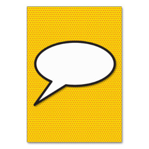 Sprechblasen-Comic-Art-Tischnummer Tischnummer