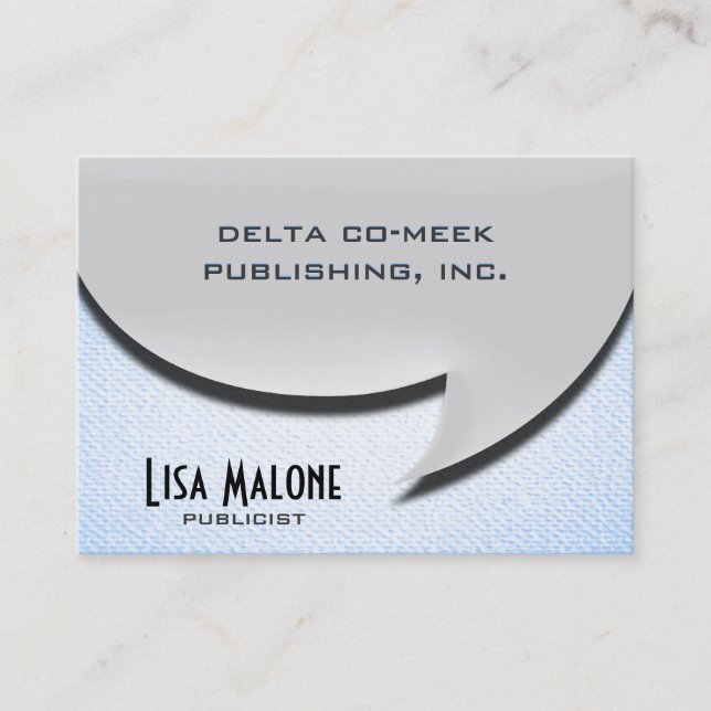 Sprechblasen-Karte [3d-Stil] Visitenkarte (Vorderseite)