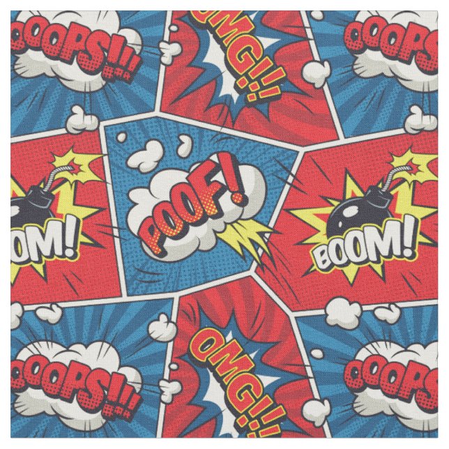 Sprechblasen-Stoff im Comic-Stil Stoff (Nahaufnahme)