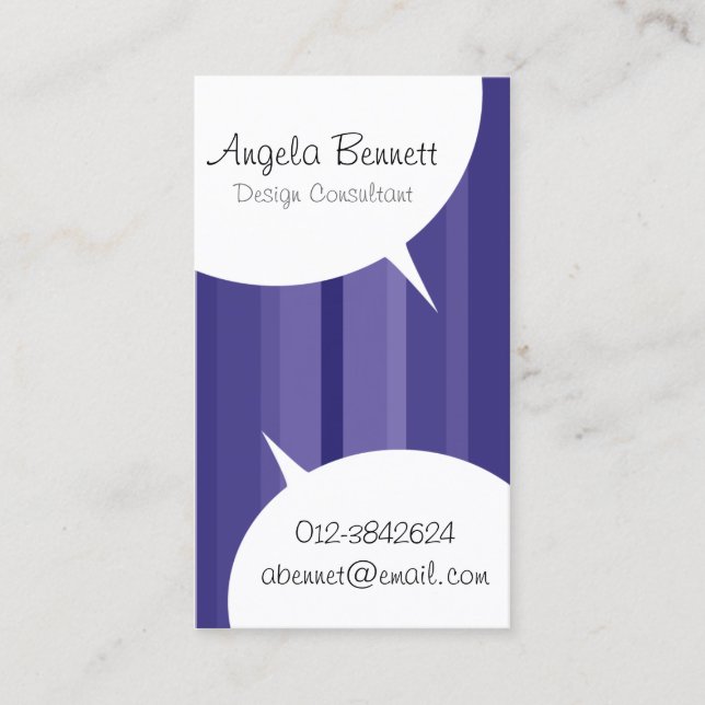 Sprechblasen Violet Business Card Visitenkarte (Vorderseite)