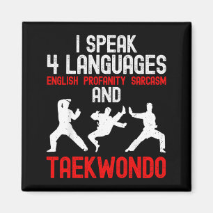 Sprechen 4 Sprachen und Taekwondo - Kampfsport Magnet