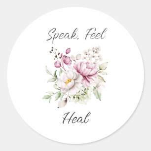 Sprechen, fühlen, klassische Round-Stickers heilen Runder Aufkleber