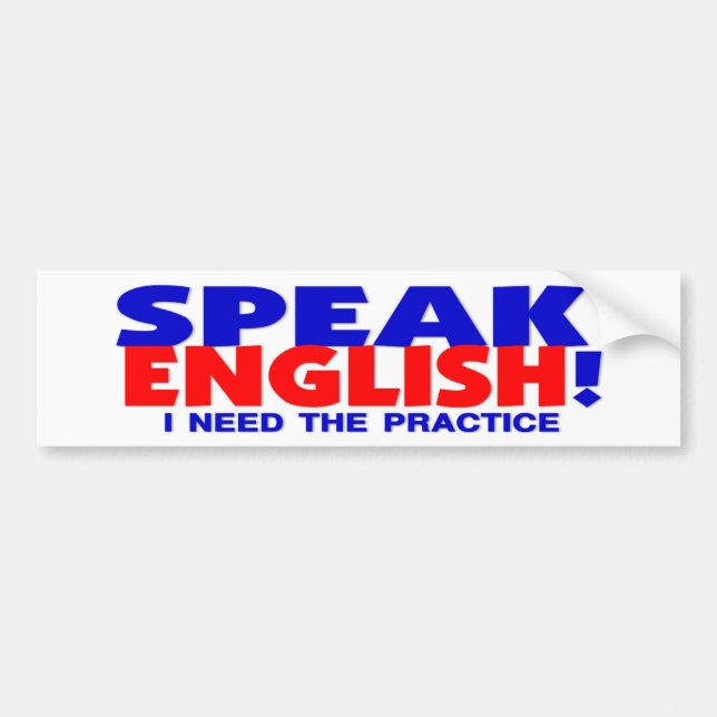 Sprechen Sie englischen Spaß-Autoaufkleber Autoaufkleber (Vorne)