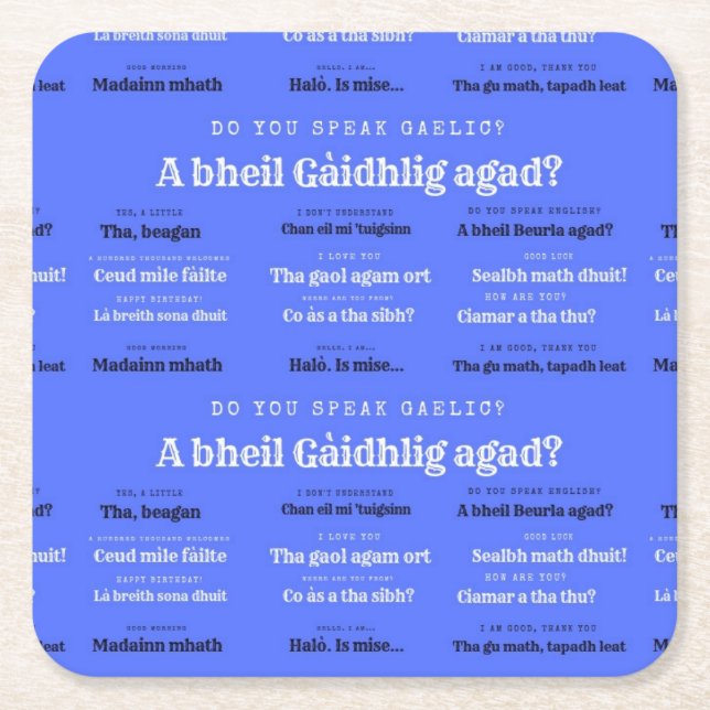 Sprechen Sie gälischen Untersetzer? Rechteckiger Pappuntersetzer (Vorderseite)