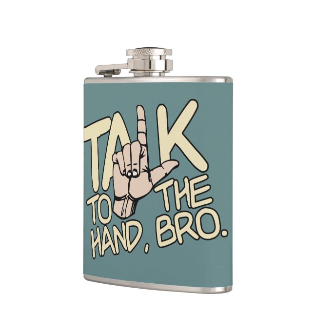 Sprechen Sie mit dem Handkolben Flachmann (Links)