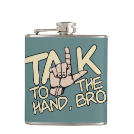 Sprechen Sie mit dem Handkolben Flachmann