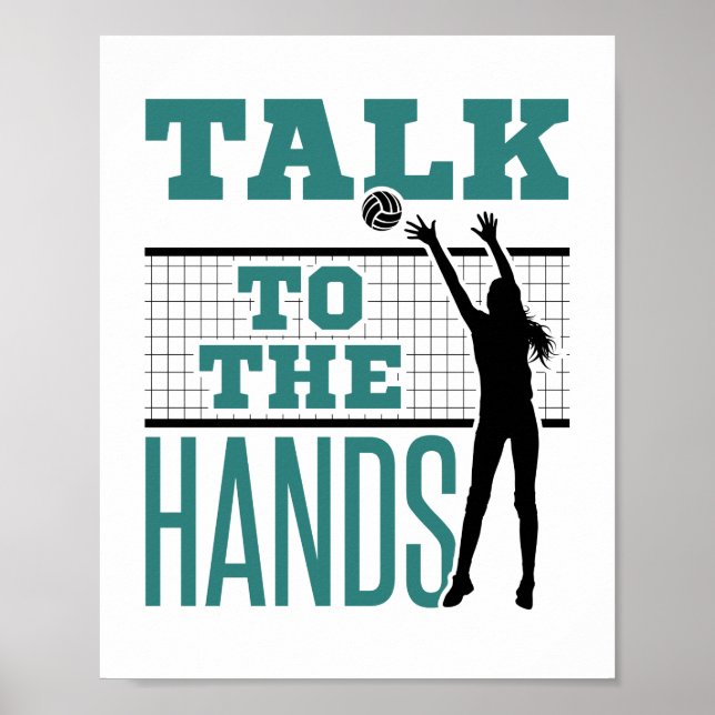 Sprechen Sie mit dem Hands Funny Volleyball Middle Poster (Vorne)