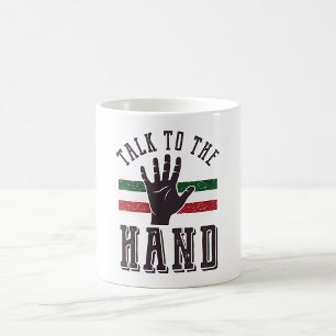 Sprechen Sie mit der Hand Kaffeetasse