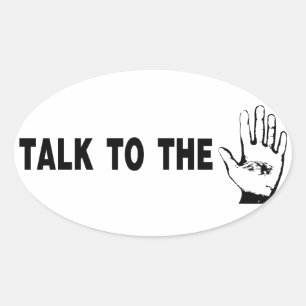 Sprechen Sie mit der Hand Ovaler Aufkleber