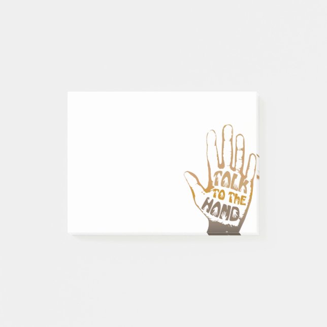 Sprechen Sie mit der Hand Post-it Klebezettel (Vorderseite)