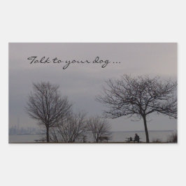 Sprechen Sie mit Ihrem Dog-Aufkleber von RoseWrite Rechteckiger Aufkleber