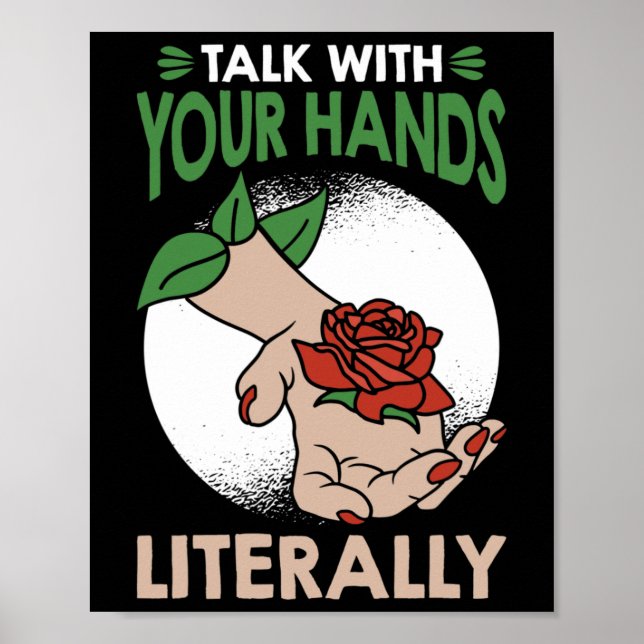 Sprechen Sie mit Ihren Händen buchstäblich America Poster (Vorne)