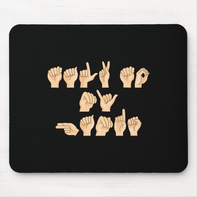 Sprechen Sie mit meiner amerikanischen Gebärdenspr Mousepad (Vorne)
