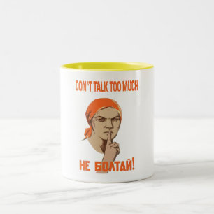 SPRECHEN SIE NICHT SSSR ZWEIFARBIGE TASSE