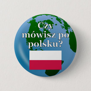 Sprechen Sie Polnisches? auf Polnisch. Flagge u. Button