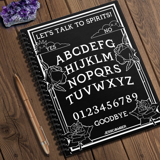 Sprechen wir mit Spirits Black Gothic Floral Notizblock (In Situ)