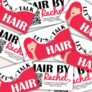 Sprechen wir über den QR-Code des Haar-Pink-Modell Visitenkarte