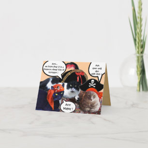 SPRECHENDE PIRATENKATZEN ,ANTIQUE PIRATENSCHATZKAR KARTE