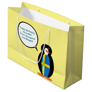 Sprechende Schwedische Flagge Personalisierte Ms. Große Geschenktüte