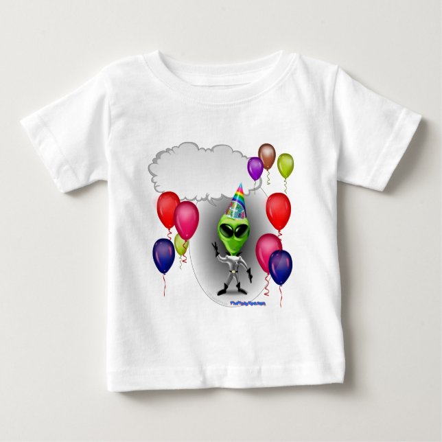 Sprechengeburtstags-Party-alien Baby T-shirt (Vorderseite)