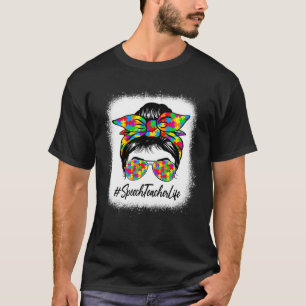 Sprechlehrer Unordentlicher Dutt Unterstützt Autis T-Shirt