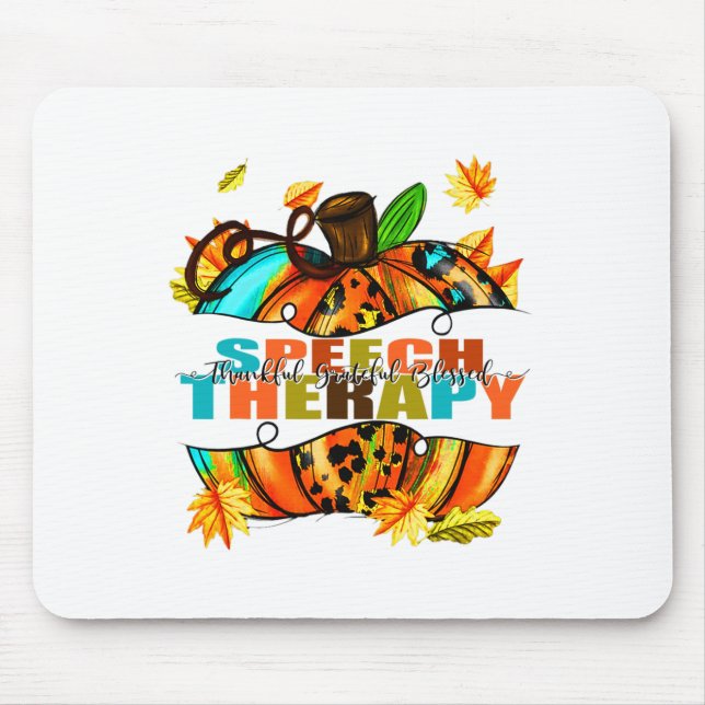 Sprechtherapie dankbar dankbar, gesegnet Herbst Fa Mousepad (Vorne)